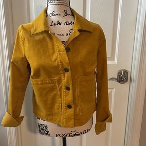 CAbi mustard yellow corduroy topper size small